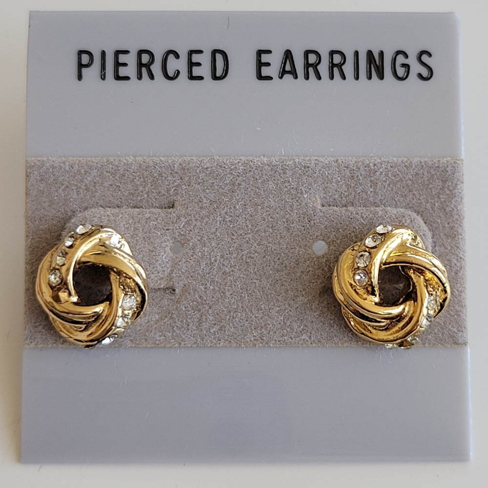 Gold-Tone Twisted Knot Stud Earrings